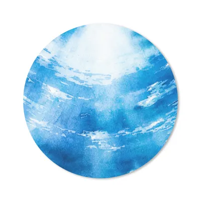 Produktbild von MuchoWow® Mauspad Mousepad Aquarell - Wasser - Sonne 20x20 cm - Mousepads - Maus Mat - Pad - Mausunterlage - Schreibtischmatte