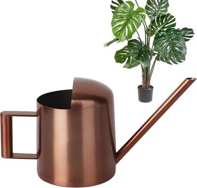 Produktbild von Mini-Wasserpumpe aus Edelstahl für Balkonpflanzen mit großem Gießschlauch - praktische Pflanzengießkanne für Zimmerbepflanzungen - handliche Wasserzuführung für Blumen.