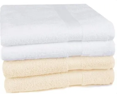 Produktbild von Betz 4 Stück Handtücher 50x100 cm PREMIUM  100% Baumwolle  Farbe: weiß und beige