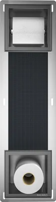 Obrázok produktu pre Balneo | Nástenná skrinka Papier 2 – Gun Metal – 740 × 208 × 140 mm – Vstavaná nádoba – Nerezová oceľ