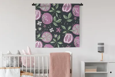 Produktbild von MuchoWow® Wandteppich Wandbehang Sommer - Blumen - Rosa 90x90 cm Tapisserie Dekoration Wandtuch - Wandaufhänger