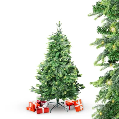 Produktbild von Künstlicher Weihnachtsbaum BonTree Tanne 150 cm mit Beleuchtung 150 LED warmweiß Christbaum