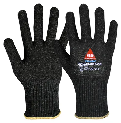 Obrázek produktu pro Rukavice proti pořezání CUT D "Genua Black Basic" 508506 - Hase Safety černá 8