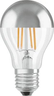 Produktbild von Osram LED Leuchtmittel Birnenform Kopfspiegellampe Mirror 7W fast 60W E27 silber warmweiß 2700K