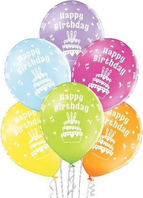 Produktbild von Luftballons Happy Birthday Torte Latex bunt 10 Stück