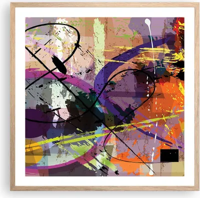 Produktbild von Gerahmtes Poster - Rahmen in heller Eiche - Abstraktion modern - 60x60 cm - Wand Bild - Wanddeko - Wandbilder - Wandposter - Bilderrahmen - Bilder - Kunstdruck - Wandbild - P2NAC60x60-3895