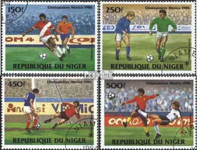 Produktbild von Briefmarken Niger 1984 Mi 908-911 (kompl.Ausg.) gestempelt Qualifikationsspiele zur Fußballweltmeisterschaft, Mexico 1986