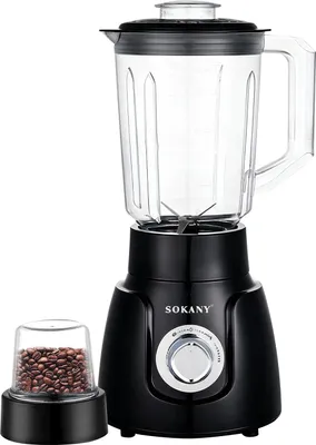 Obrázek produktu pro Sokany, mixér 2 v 1 500 W 1,6 l, ultra silný, s mlýnkem, černý