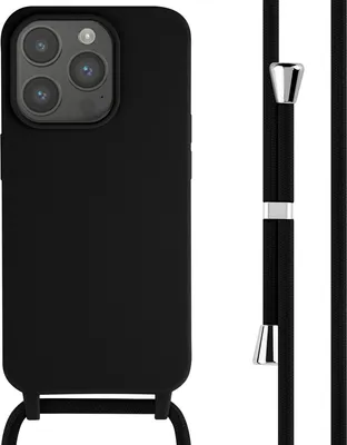 Produktbild von imoshion SilikonHülle mit Band iPhone 15 Pro - Schwarz