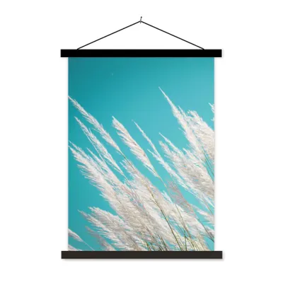 Produktbild von MuchoWow® Textilposter Pampasgras - Pflanze 60x80 cm mit schwarzem Rahmen - Plakathalter