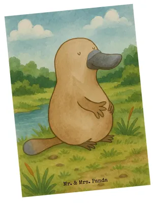 Produktbild von Mr. & Mrs. Panda Postkarte Schnabeltier Mut Design - Weiß - Geschenk, mutig, Fotokarte, Meer, Neustart, Ansichtskarten, Postkarten, Training, Arbeit, Büro, Grußkarte