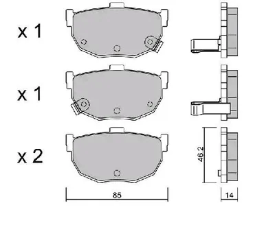 Produktbild von AISIN Bremsbeläge Satz Hinten Bremsklötze für HYUNDAI COUPE (GK) BPHY-2005