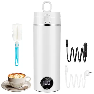 Mini-Wasserkocher 450 ml, 6 Temperaturen, tragbar, Edelstahl