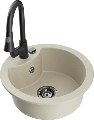 Image de Mexen Diego 1 bac en granit avec mitigeur Elia, Beige - 6512-69-670101-70