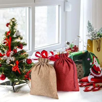 Produktbild von Jutesäckchen 30 Stück - 15 x 20 cm - Zugband - Adventskalender - Schmuck - Weihnachten