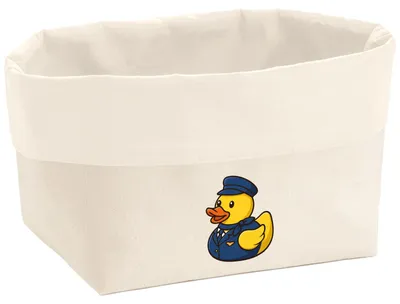 Produktbild von Huuraa Organizer Quietscheente Stewardess Gummiente Flugbegleiterin 3 Liter Medium Canvas Baumwolle Utensilo Geschenkidee