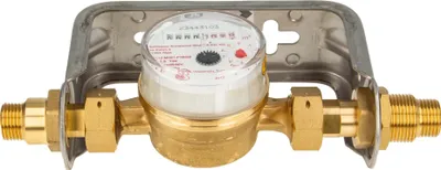 Produktbild von Einstrahlzähler ETK Kombi-Set (Warmwasser) bis 90 Grad Länge 110 mm, inkl. Bügel 1/2 Zoll Edelstahl