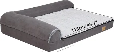 Image de Lit orthopédique pour chiens, housse amovible, mousse haute densité, lavable en machine, 2XL 135x100x28cm