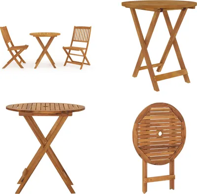 Immagine prodotto di vidaXL Set da pranzo da giardino 3 pezzi pieghevole in legno massiccio di acacia - Set da pranzo da giardino - Set da pranzo da giardino - Set da giardino - Set da giardino