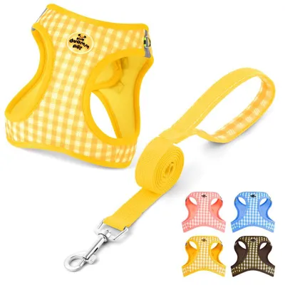 Imagen del producto de Arnés para perros con correa, fabricado con malla transpirable, talla S, ideal para cachorros y gatos