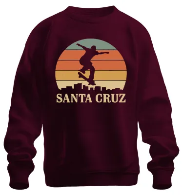 Obrázek produktu pro Santa Cruz Skateboard Skater Retro Sonnenuntergang Vintage Strand Uni mikina, bordó, L