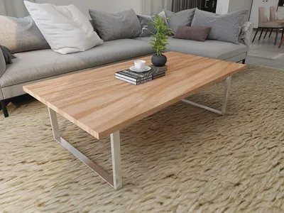 Produktbild von 2X (1 Paar) Quadrat-Couchtisch und Tischkufen für Bankuntergestell B 30cm x H 40cm aus Edelstahl