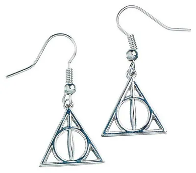 Obrázok produktu pre Kolczyki Harry Potter - Znak Śmierci, srebrna stal, licencjonowane