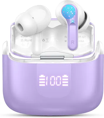 Bluetooth Kopfhörer In Ear, 50 Std Spielzeit, 3D Hi-Fi Stereo, Tiefer Bass, Bluetooth 5.4, 4 ENC Noise Cancelling Mic, USB-C, IPX7 Wasserdicht