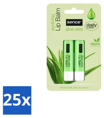 Productafbeelding van 25 x SenceBeauty Aloë Vera Lippenbalsem - Verzorgend - Voordeelverpakking - 25 stuks