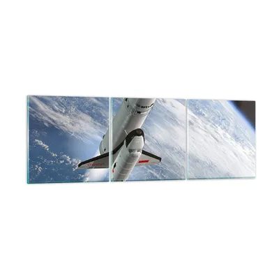 Produktbild von Bilder auf glas - Himmel Rakete Kosmos Planet - 90x30cm - Glasbilder - Wandbilder - Kunstdruck - zum Aufhängen bereit - Wanddekoration aus Glas - Glas Bilder - Wandbild auf Glas - GCA90x30-0496