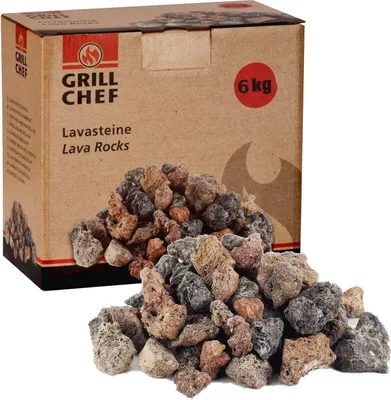 Image de Pierre de lave 6kg pour griller Recharge pour pierres de lave pour grillades au gaz | Convient pour grillades au gaz, four et grillades électriques - Pierre naturelle comme accessoire de grillade