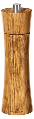 Salzmühle 18 cm Olivenholz, Keramikmahlwerk, 6-fach einstellbar