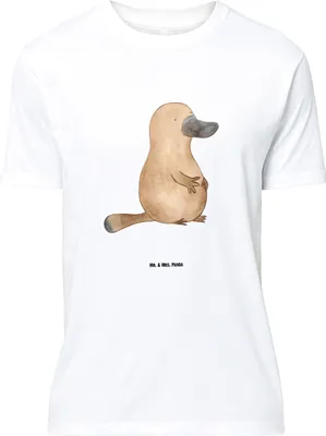 Produktbild von Mr. & Mrs. Panda Größe M T-Shirt Schnabeltier Mut - Weiß - Geschenk, Lebensweisheit, Arbeit, Büro, Training, Tshirt, Shirt, mit Spruch, Herren, Meer, Raodtrip