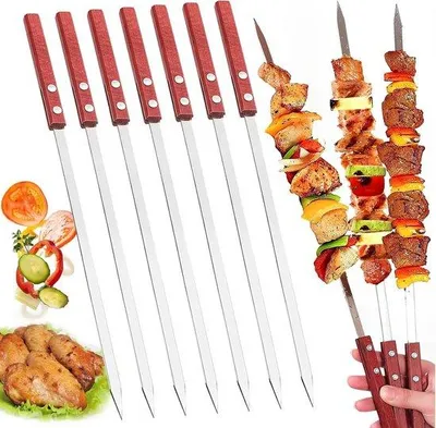 Produktbild von Famanu Grillspieße aus Edelstahl - extra lange flache Spieße