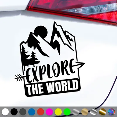 Produktbild von PantherPixel Reisen Camping Aufkleber Die Welt Entdecken Explore Sticker Auto Geschenkidee Farbe Schwarz