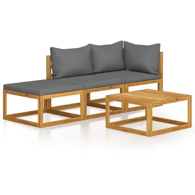 Produktbild von vidaXL 4-tlg. Garten-Lounge-Set mit Auflagen Massivholz Akazie