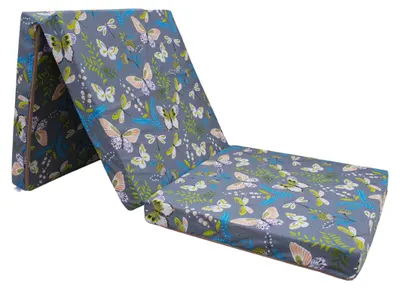 Productafbeelding van Natalia Spzoo vouwmatras 195x65x10 cm, meerkleurig - 3-delig schuimmatras, afneembare en wasbare hoes, voor logees en camping, eenvoudig op te bergen