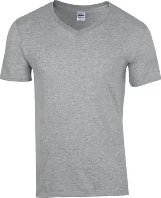 Produktbild von Gildan 64V00 | Softstyle V-Neck Herren T-Shirt - Farbe: Sport Grey (Heather) - Größe: 3XL