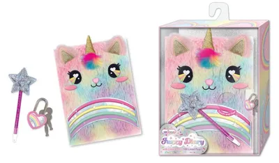 Produktbild von Flauschiges Einhorn-Tagebuch mit Stift und Schloss
