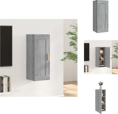 Obrázek produktu pro vidaXL Nástěnná skříň šedá Sonoma 35x34x90 cm materiál na bázi dřeva - Nástěnné police
