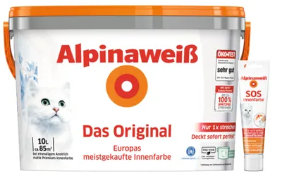 Produktbild von Alpinaweiß 10L +SOS Innenfarbe 100ML