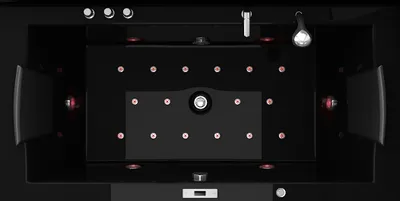 Produktbild von Jet-Line Whirlpool Whirlwanne Villa Eugenie 183 x 90 x 72 cm, black, 2 Pers., XXL Ausstattung: Handbrause, Wassereinlauf