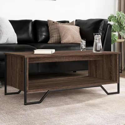 Produktbild von "2026 Promotion" Couchtisch Wohnzimmer - Kaffeetisch - Braun Eichen-Optik 100x51x40 cm Holzwerkstoff - Sofatisch CC30616