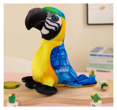 Produktbild von Leantoys Plüsch-Maskottchen gelber Papagei 20 cm