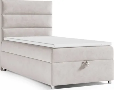 Produktbild von Best for Home Boxspringbett mit Bettkasten Trinity K4-SINGLE 100x200 Bonellfederkern inkl. Topper - Creme