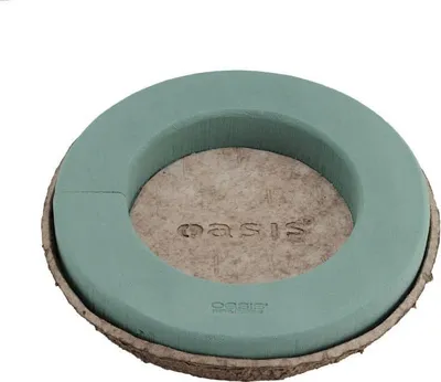 Produktbild von OASIS® Nass-Steckmasse Pflanzring ALEIRA, Biolit Altpapier Schale, grün, 5,5cm, Ø36cm - Nasssteckschwamm