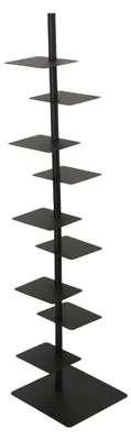 Produktbild von Bücherregal - 9-stufiges Metallregal - Platz für 60–90 Bücher - Offenes Design - Verstellbarer Montagewinkel - 175 x 38,7 x 38,7 cm - Platzsparendes Eckregal