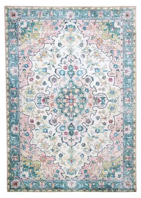 Zdjęcie produktu dla Volero - Dywan vintage - Lily Oriental Niebieski/Różowy - 80x150cm
