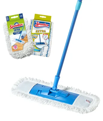 Immagine prodotto di Spontex mop Mop in microfibra extrapiatto Spazzamento versatile Facile da pulire