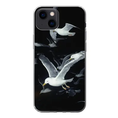 Produktbild von MuchoWow® Handyhülle Schutzhülle Hülle für iPhone 13 mini Vogel - Schwarz - Schwarm Silikon Softcase Handy Hülle - Softcase